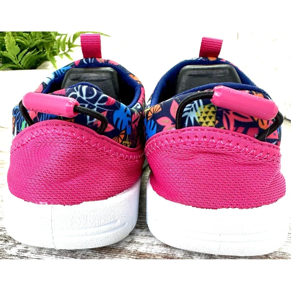 Speedo Aqua Skimmer Water Shoes Junior Girls' Sz Large 4-5‎ Purple Floral